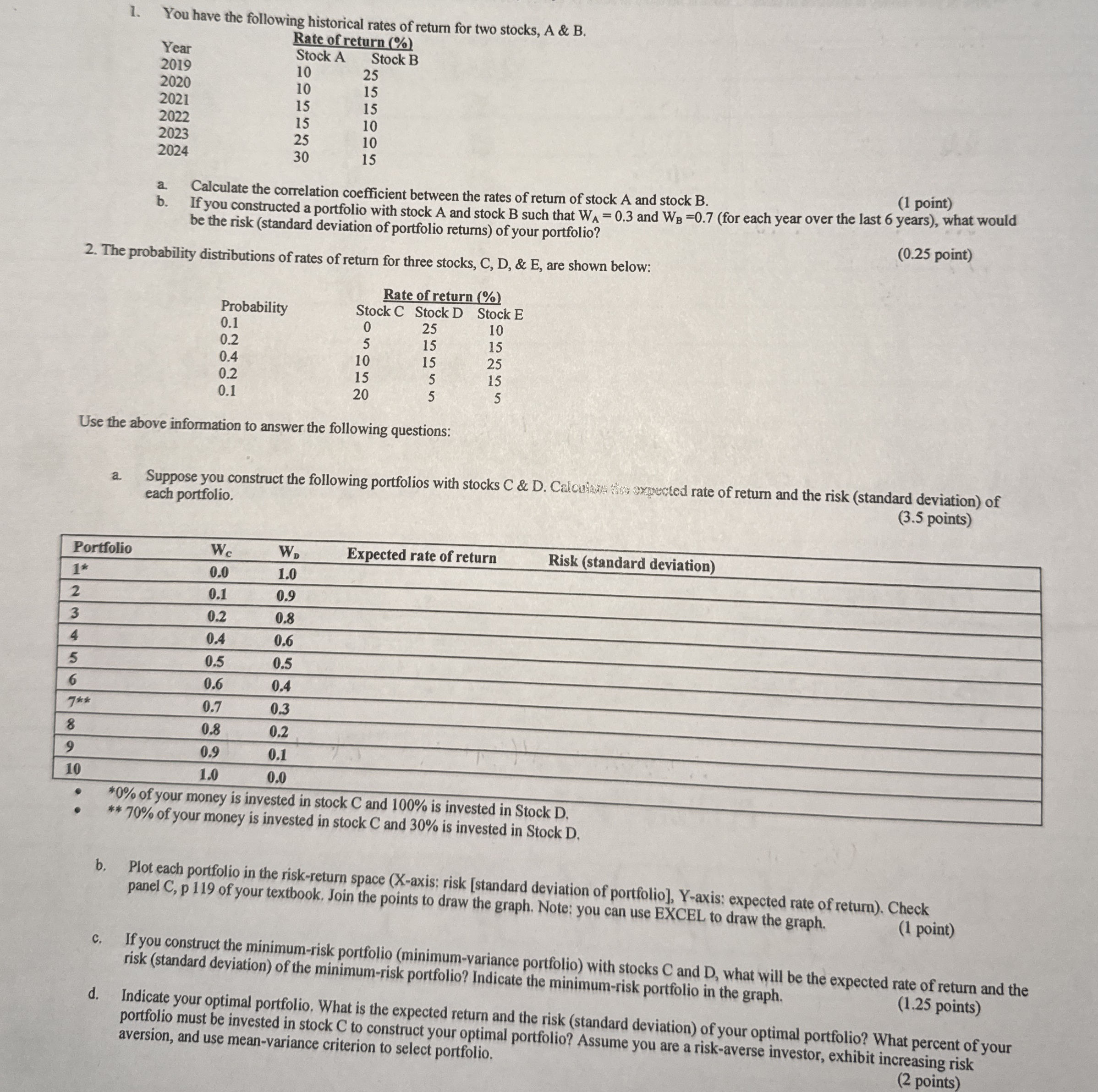 Please help me with # 2 without using excel so