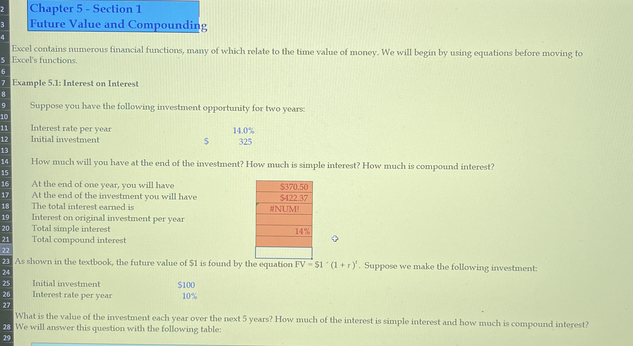 Chapter 5 - Section 1 Future Value and