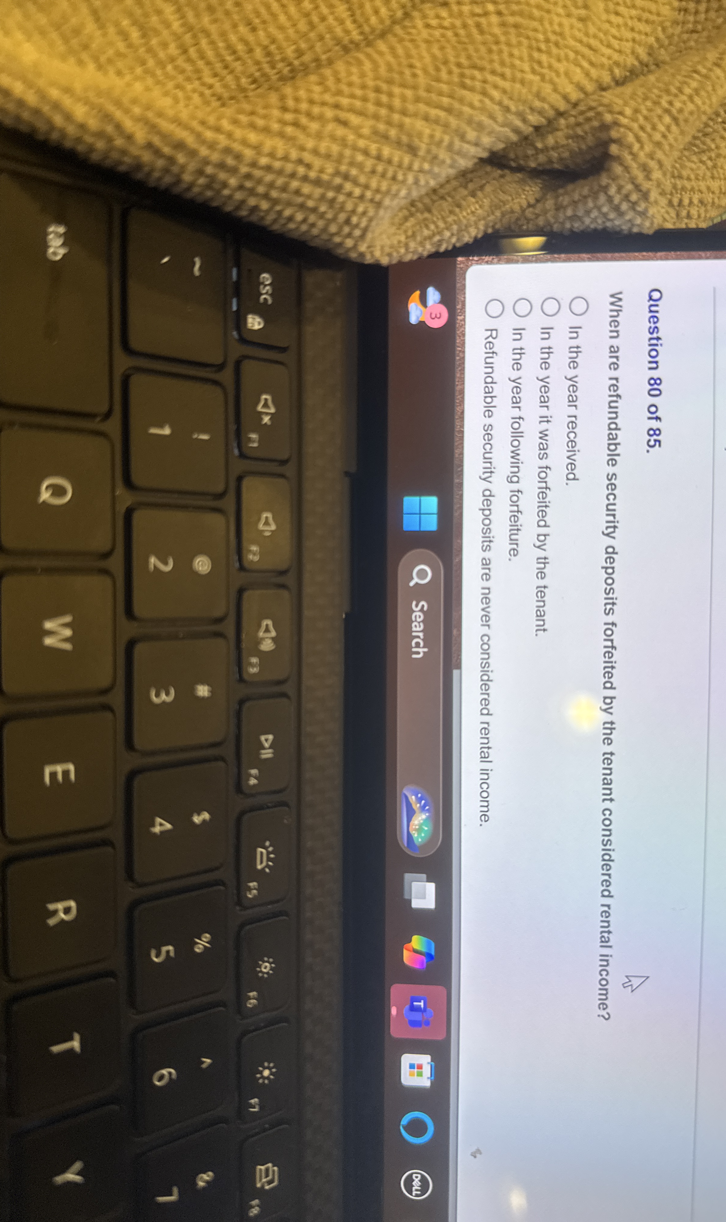 Question 8 0 of 8 5 . When are refundable