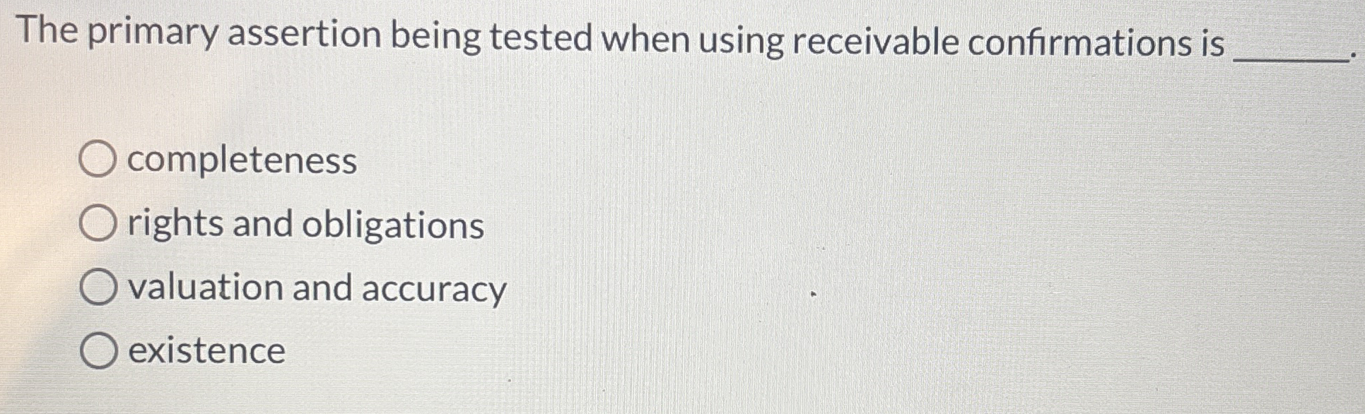 The primary assertion being tested when using
