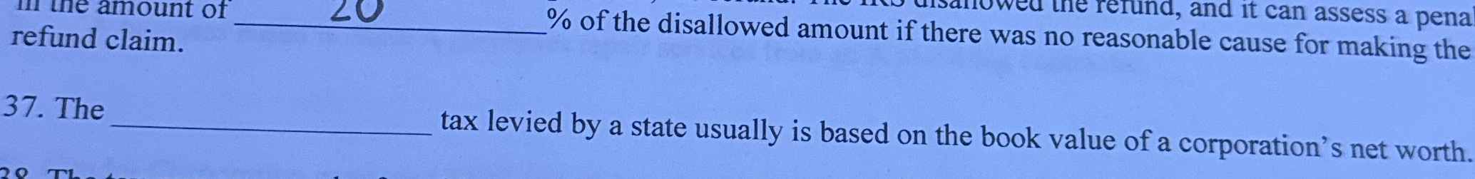 3 7 . The _ _ _ _ _ _ _ _ _ _ _ tax levied by a