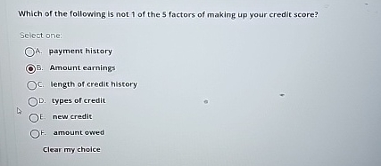 Which of the following is not 1 of the 5 factors