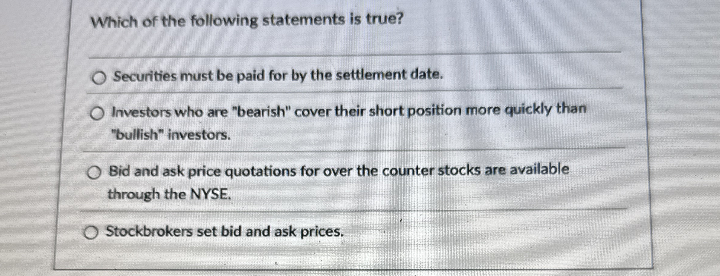 Which of the following statements is true?