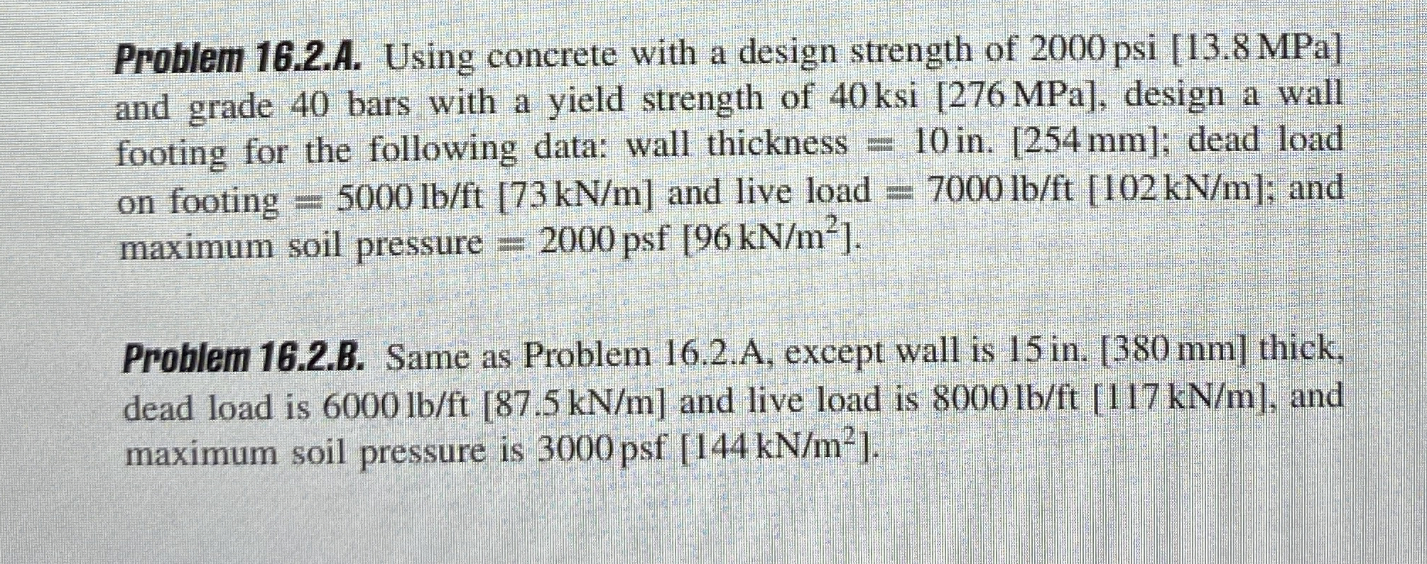 Problem 1 6 . 2 . A . Using concrete with a