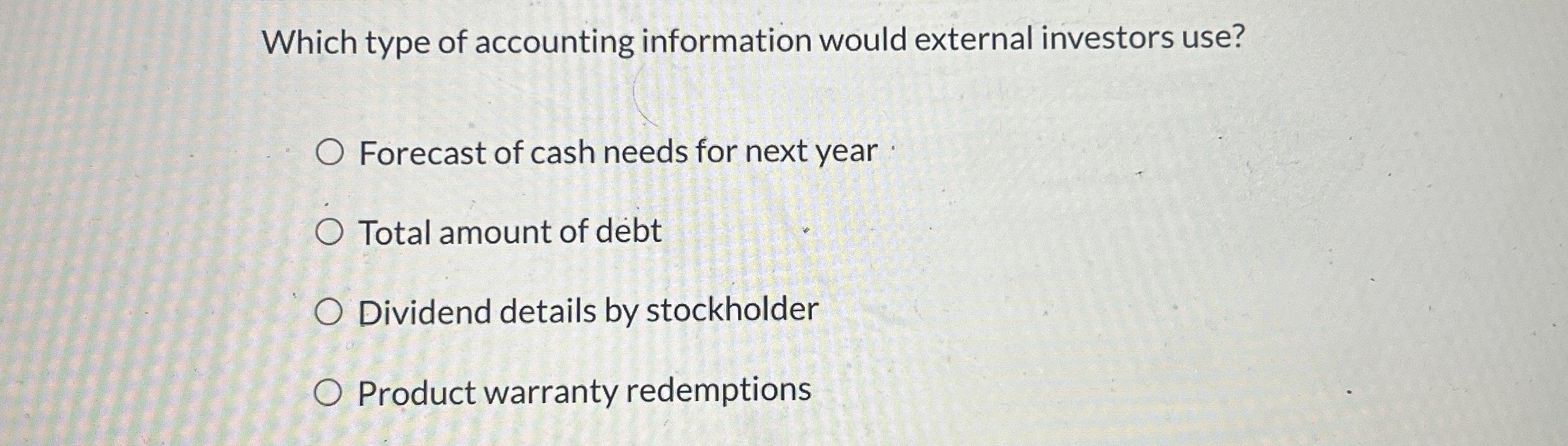 Which type of accounting information would