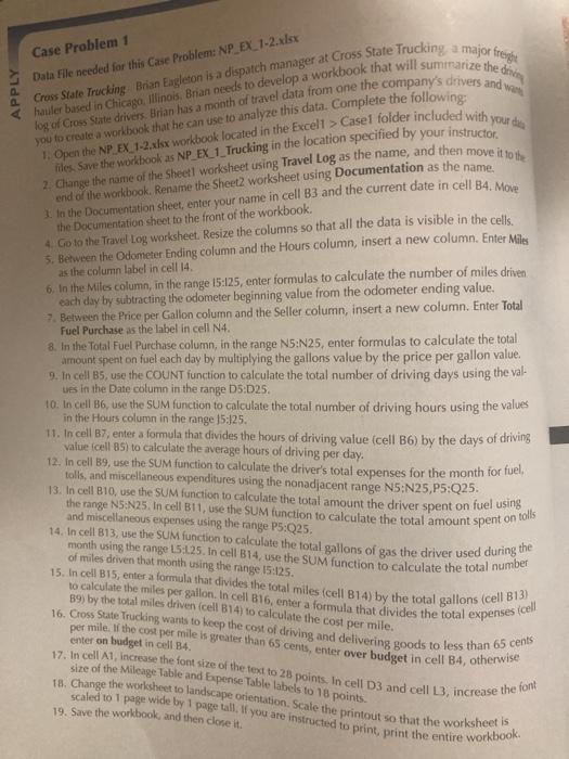 I need help on what the case problem would look