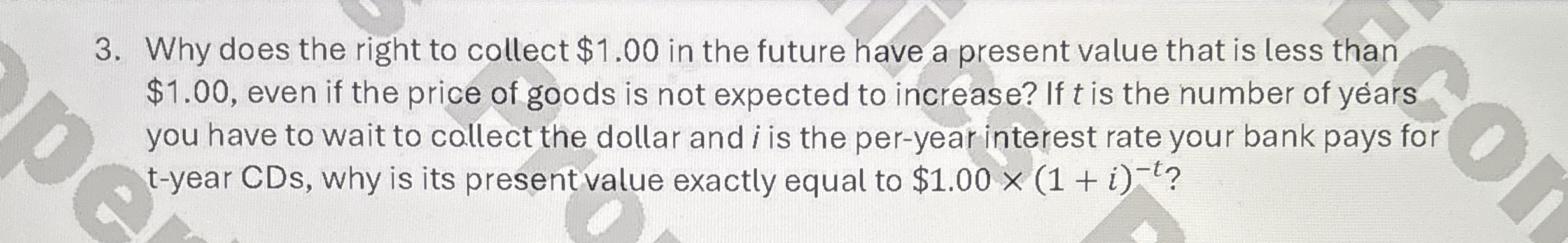 Why does the right to collect $ 1 . 0 0 in the