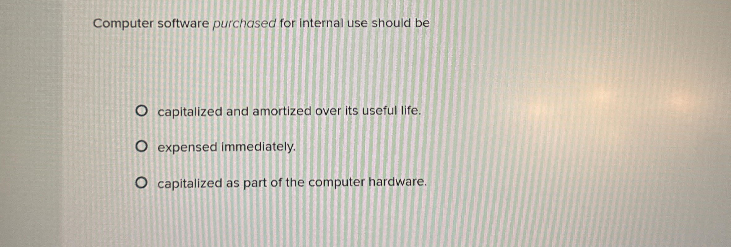 Computer software purchased for internal use
