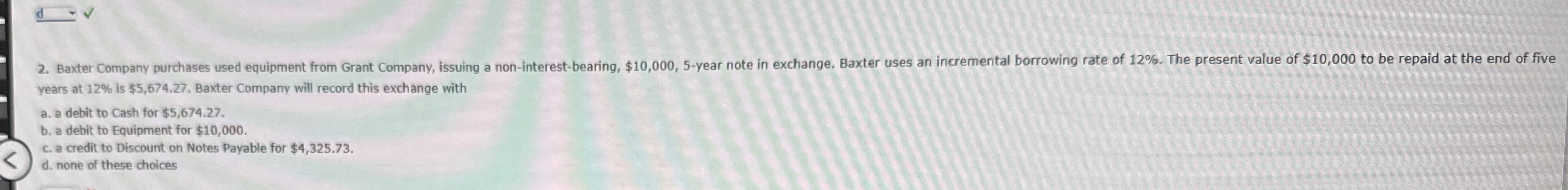 years at 1 2 % is $ 5 , 6 7 4 , 2 7 . Baxter