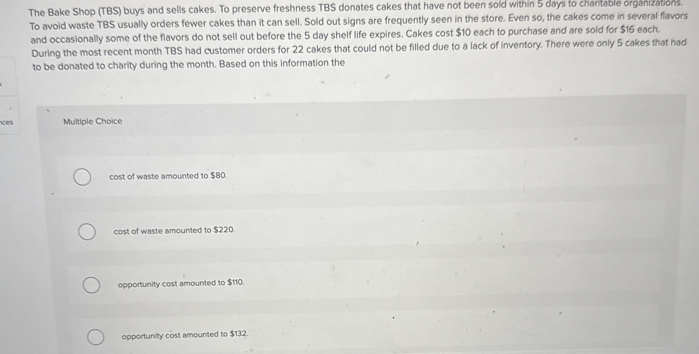 The primary difference between cost