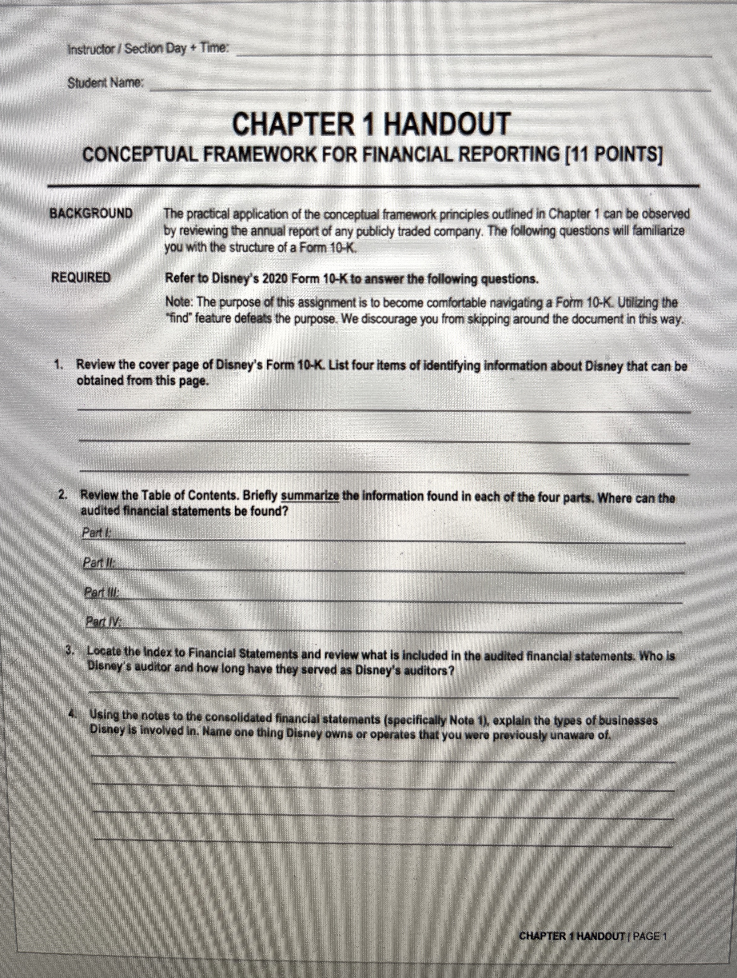 Instructor / Section Day + Time: q , Student