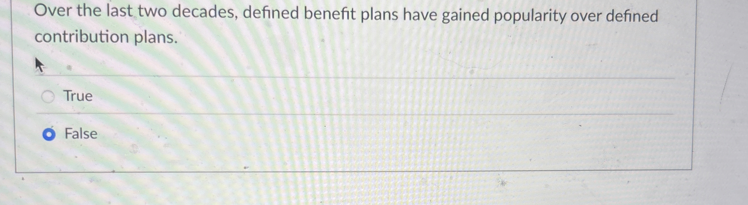 Over the last two decades, defined benefit plans