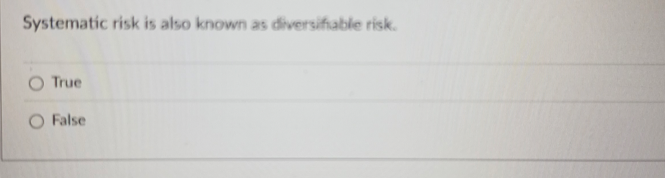 Systematic risk is also known as diversifuble