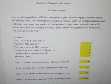 Chapter 3 - Payments to Providers In Class