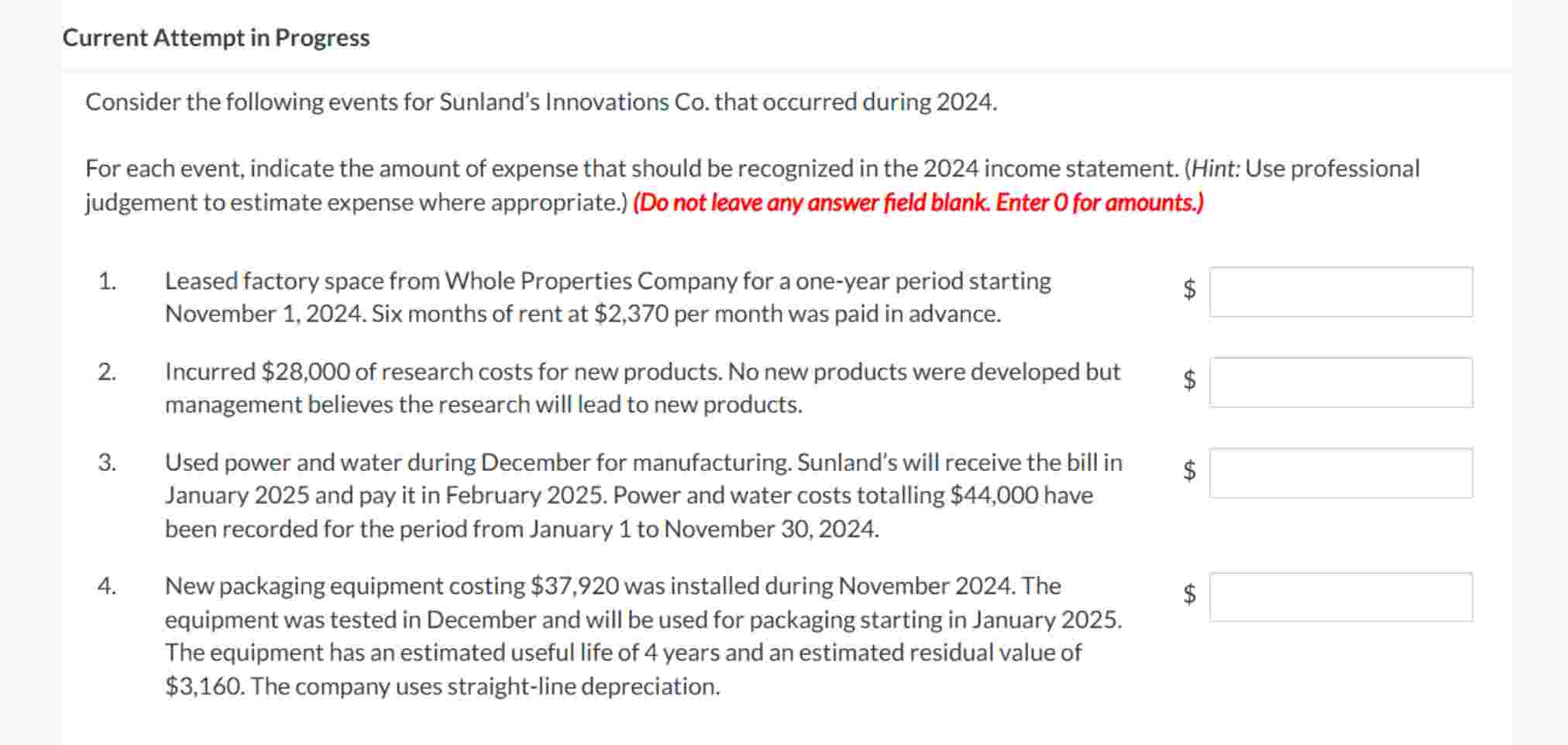 Current Attempt in Progress Consider the