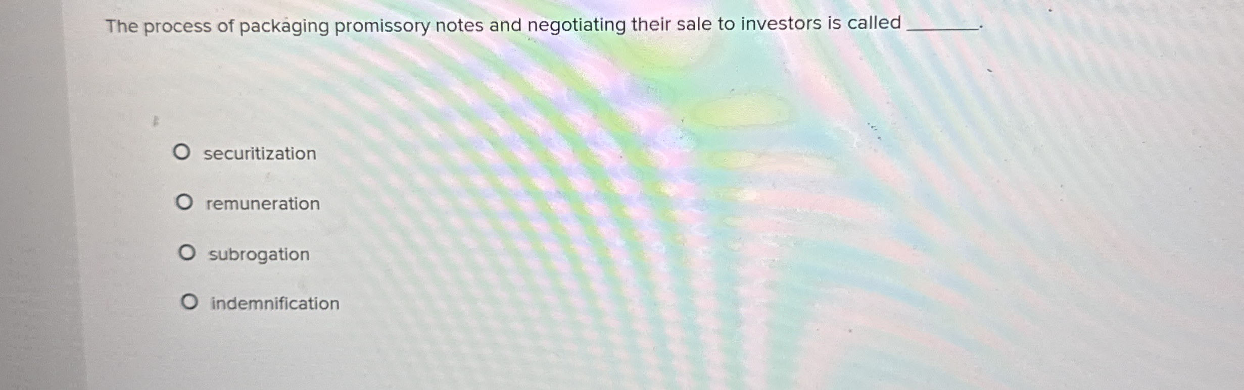 The process of packaging promissory notes and