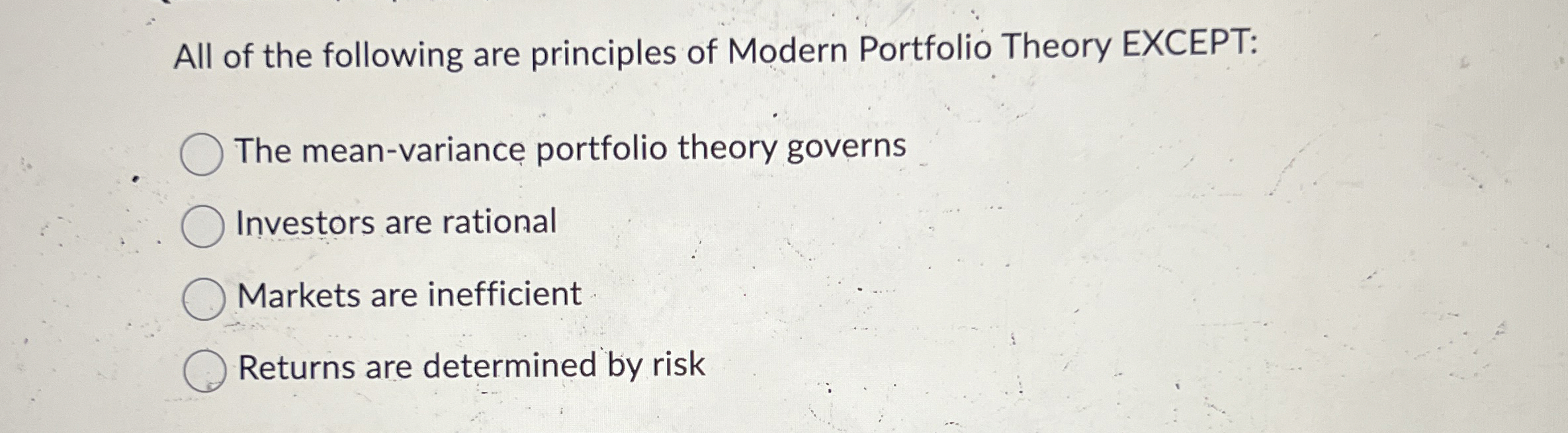 All of the following are principles of Modern