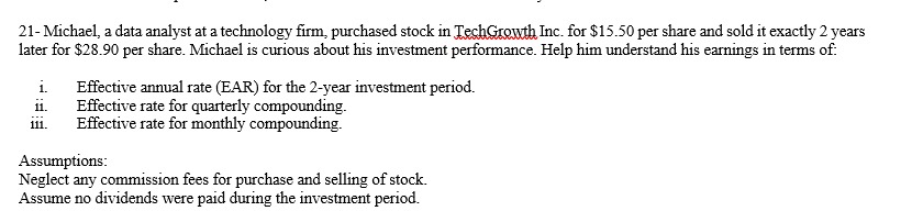 2 1 - Michael, a data analyst at a technology