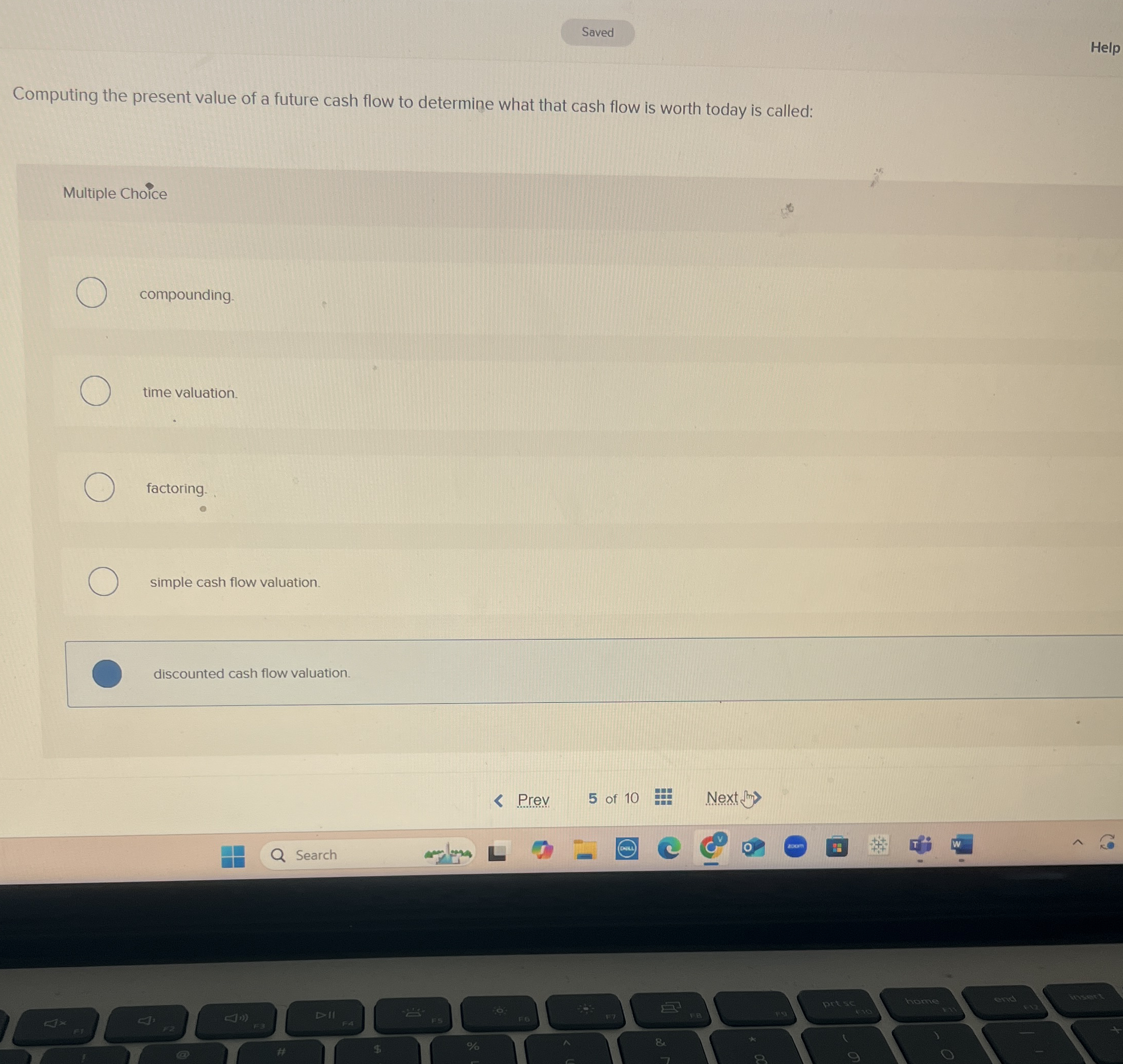 Help Computing the present value of a future cash