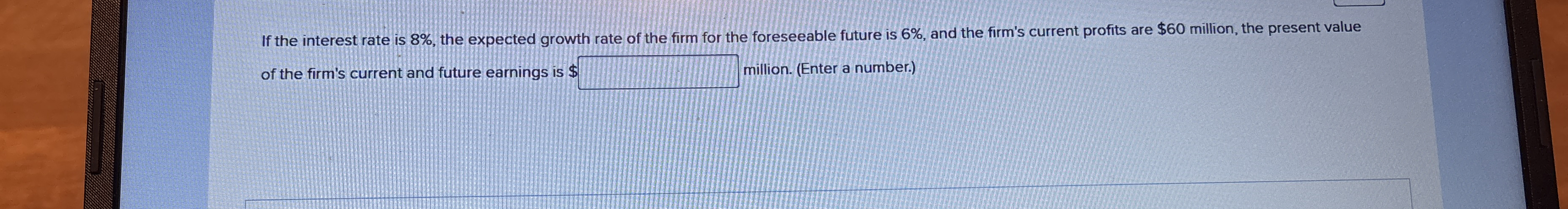 If the interest rate is 8 % , the expected growth