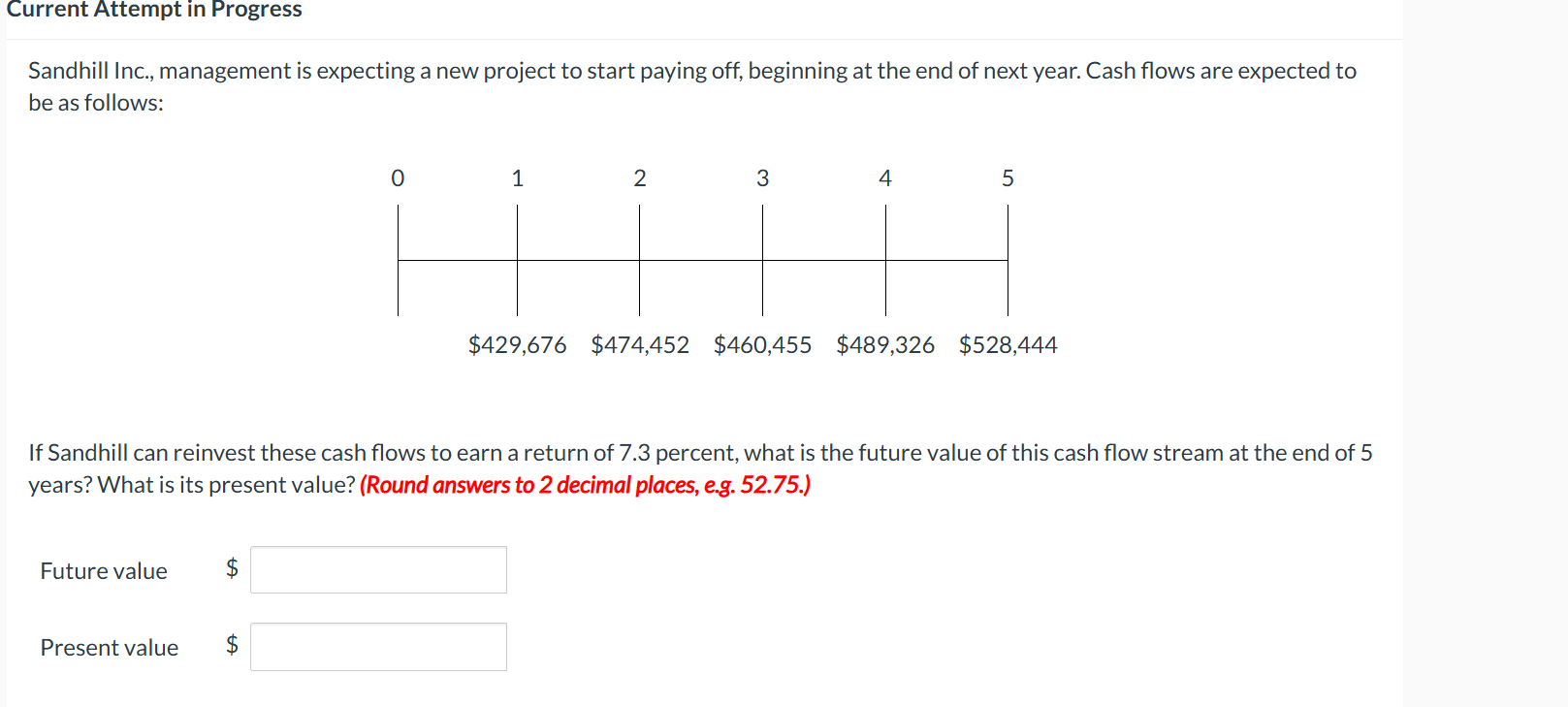 Current Attempt in Progress Sandhill Inc.,