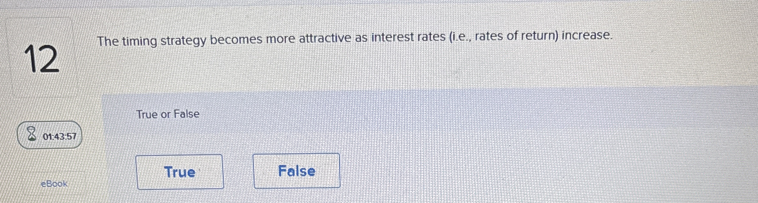 1 2 The timing strategy becomes more attractive