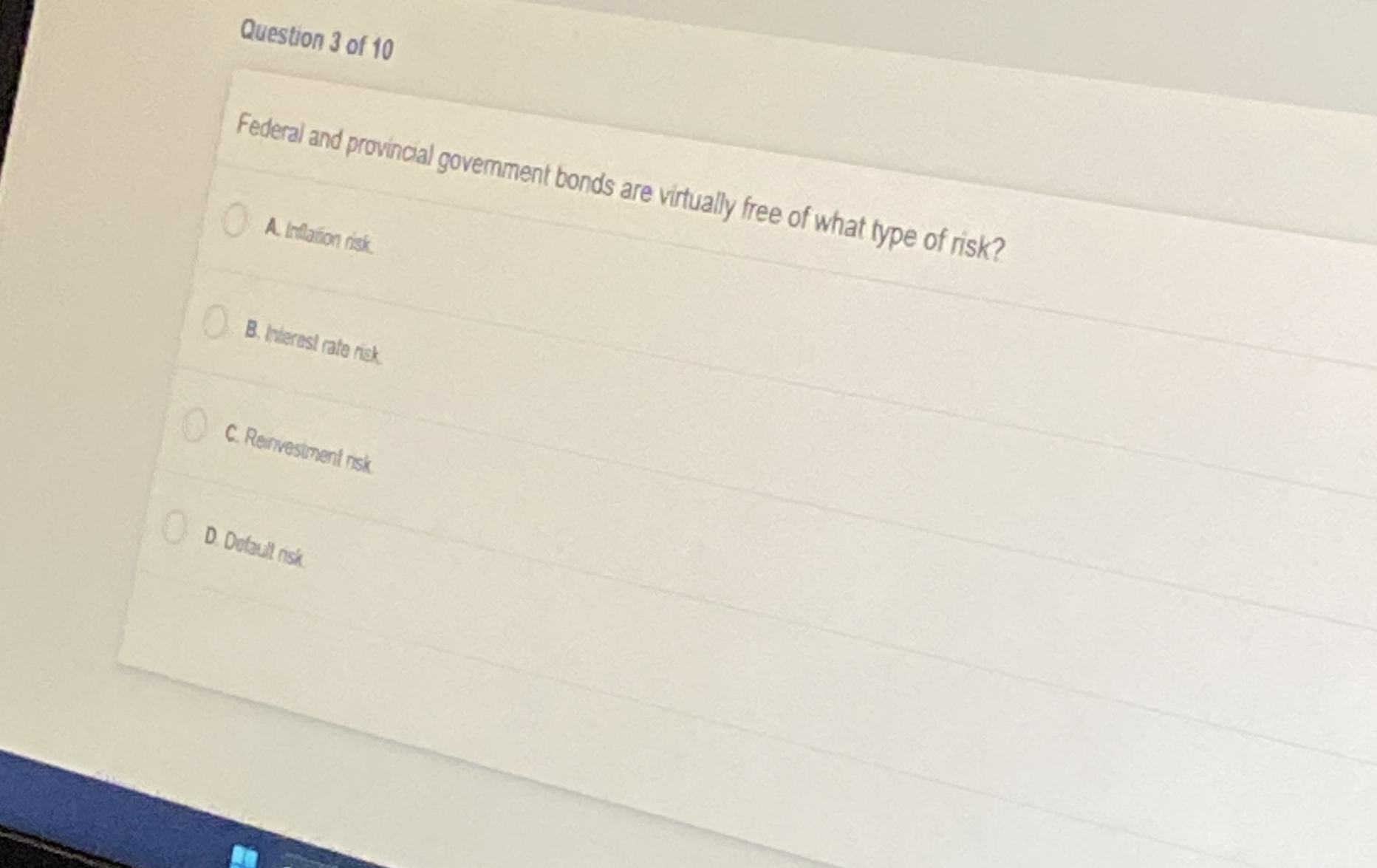 Question 3 of 1 0 Federal and provincial