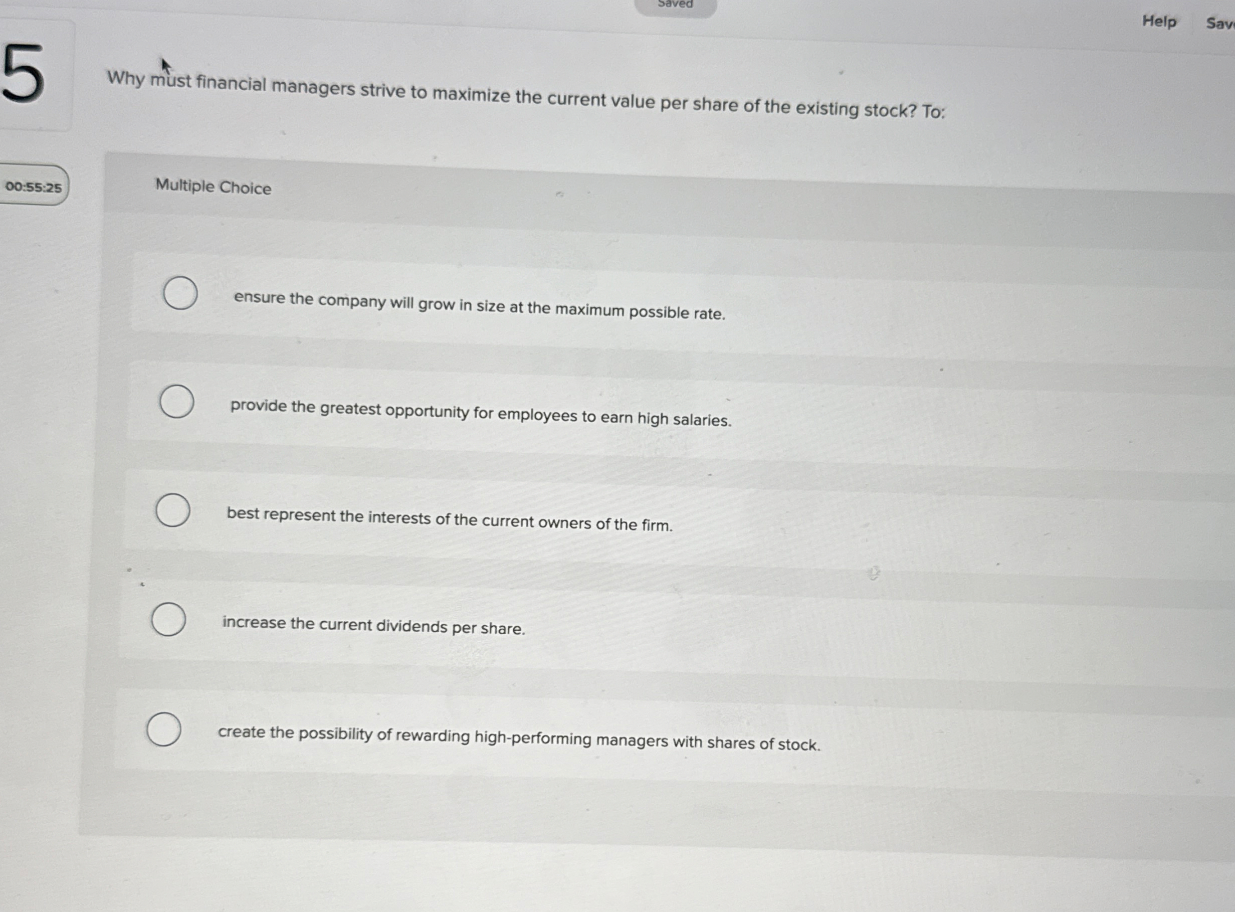 saved Help Sav Why must financial managers strive