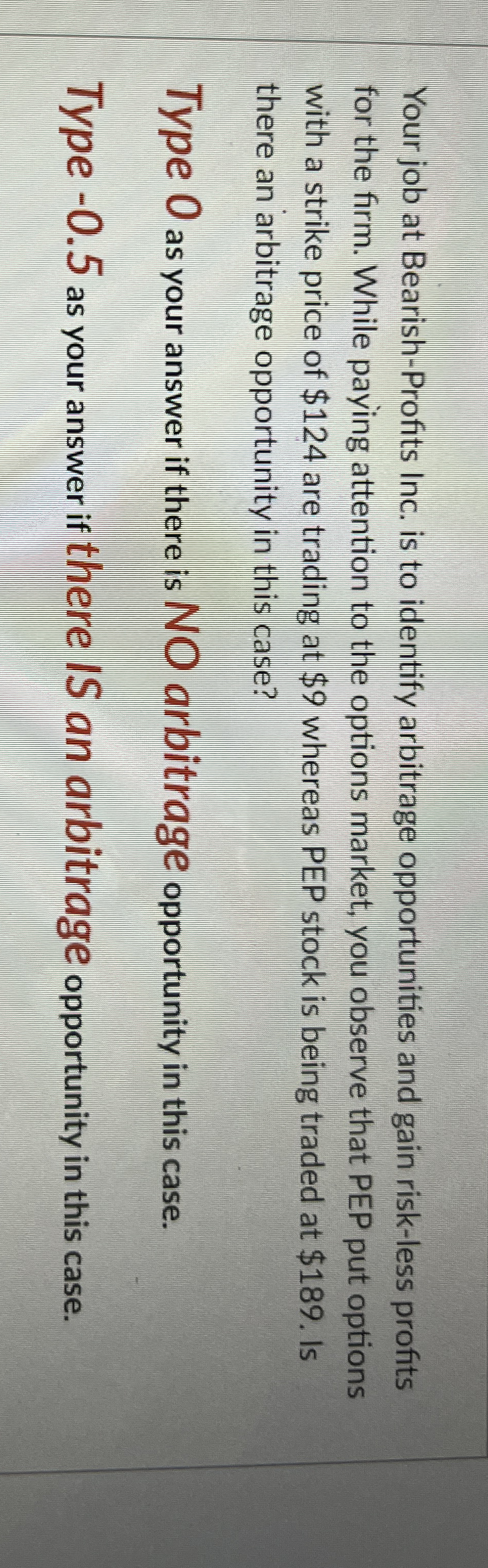 Your job at Bearish - Profits Inc. is to identify