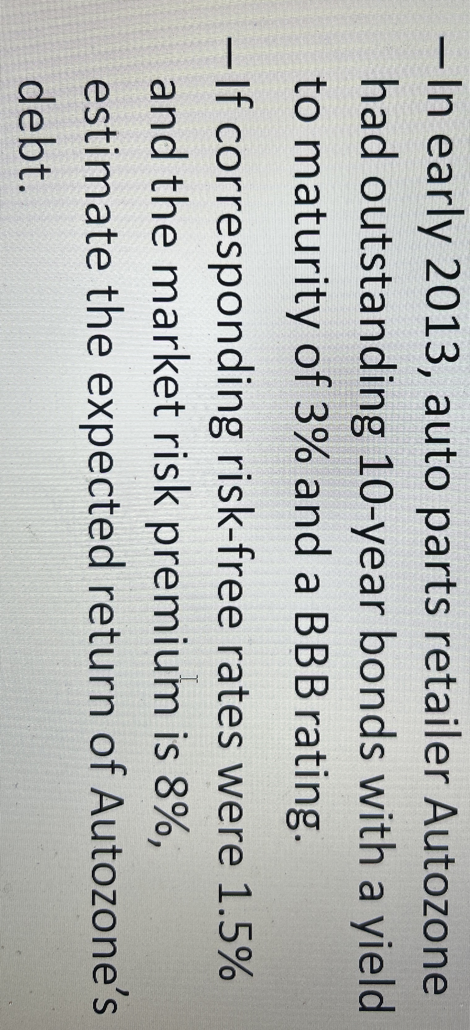 In early 2 0 1 3 , auto parts retailer Autozone