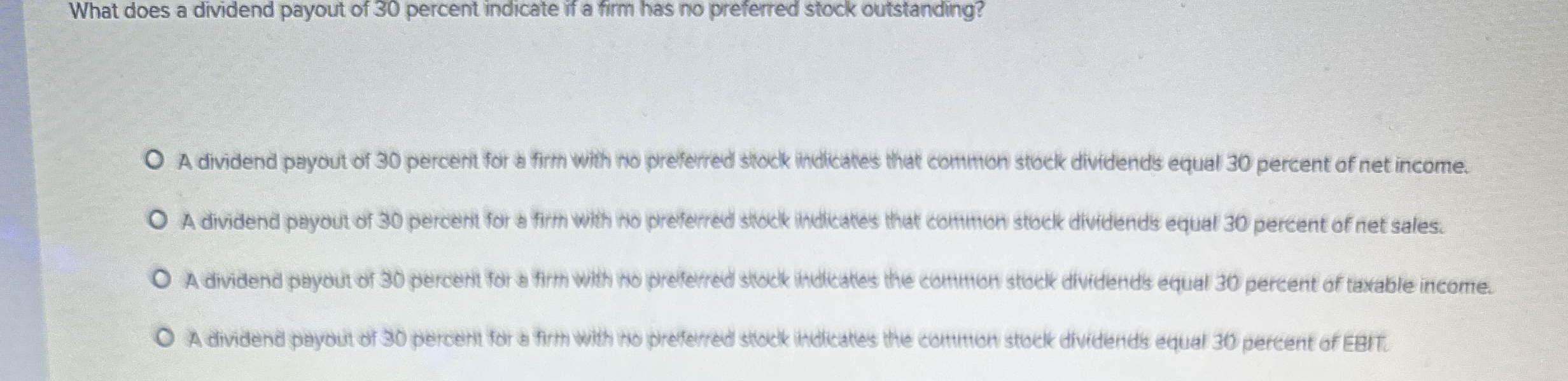 What does a dividend payout of 3 0 percent
