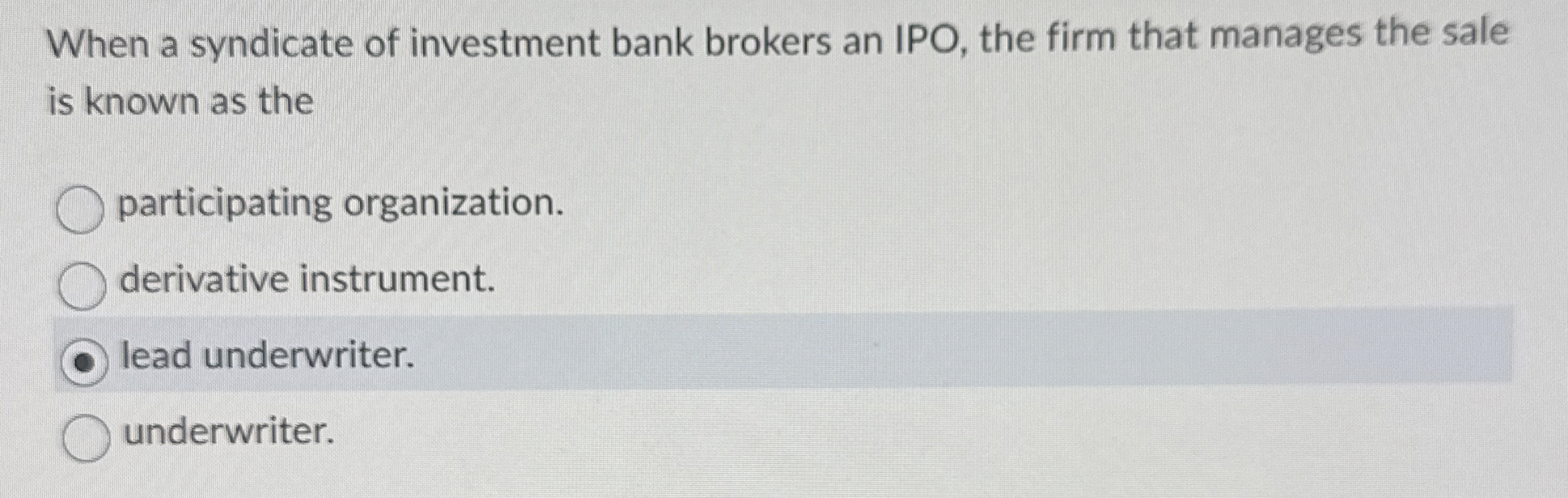 When a syndicate of investment bank brokers an