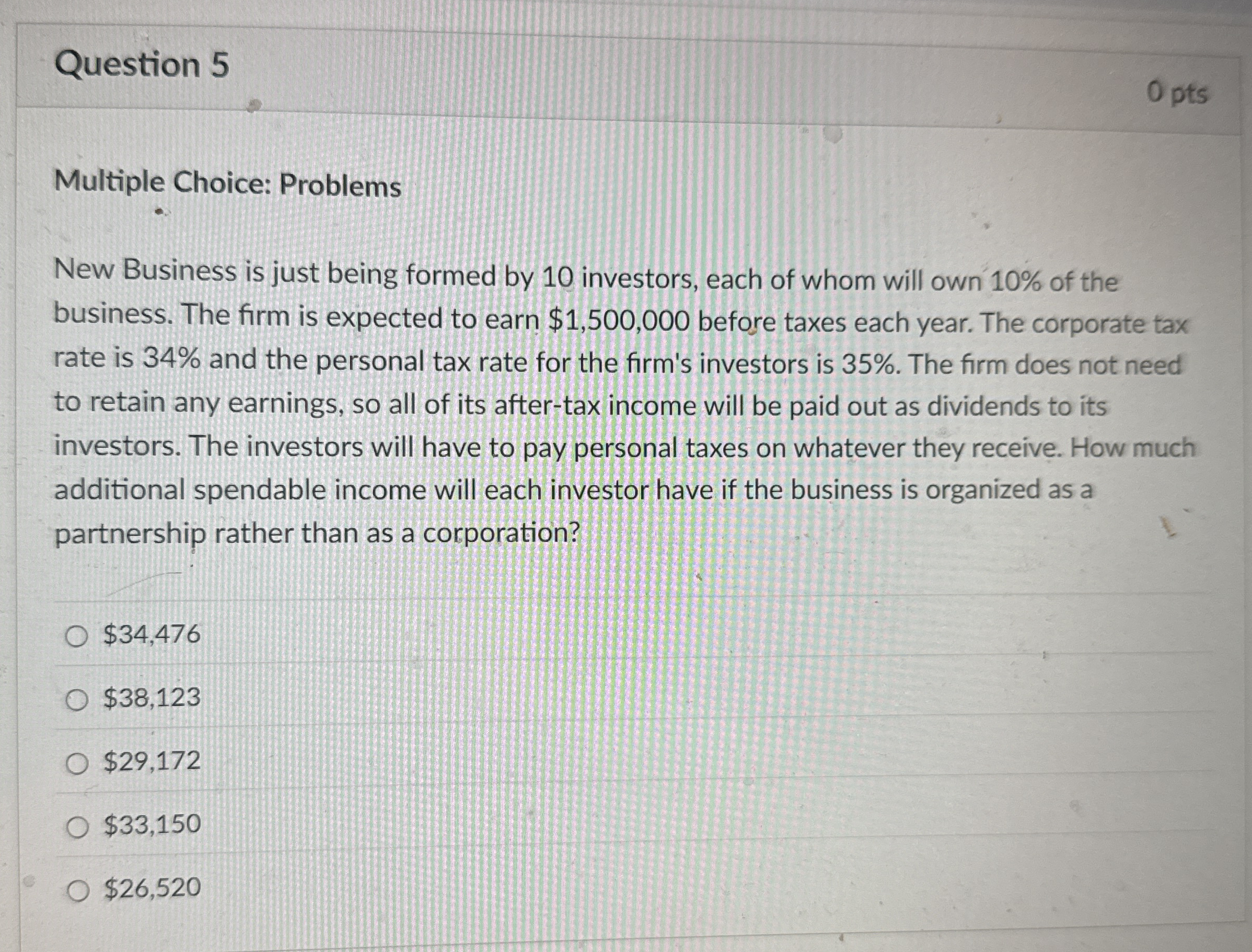 Question 5 pts Multiple Choice: Problems New