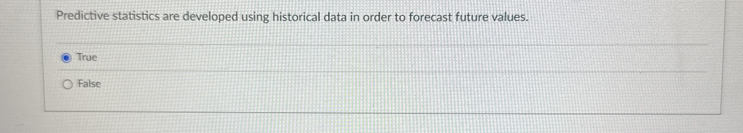 Predictive statistics are developed using