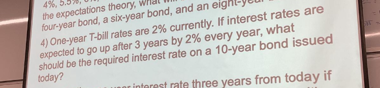the expectations theory, four - year bond, a six