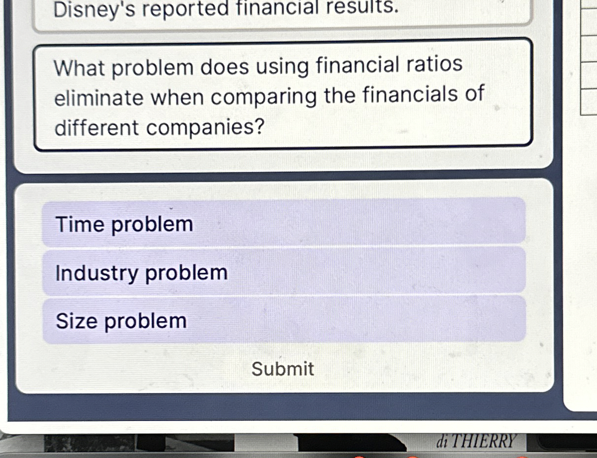 Disney's reported financial results. What problem