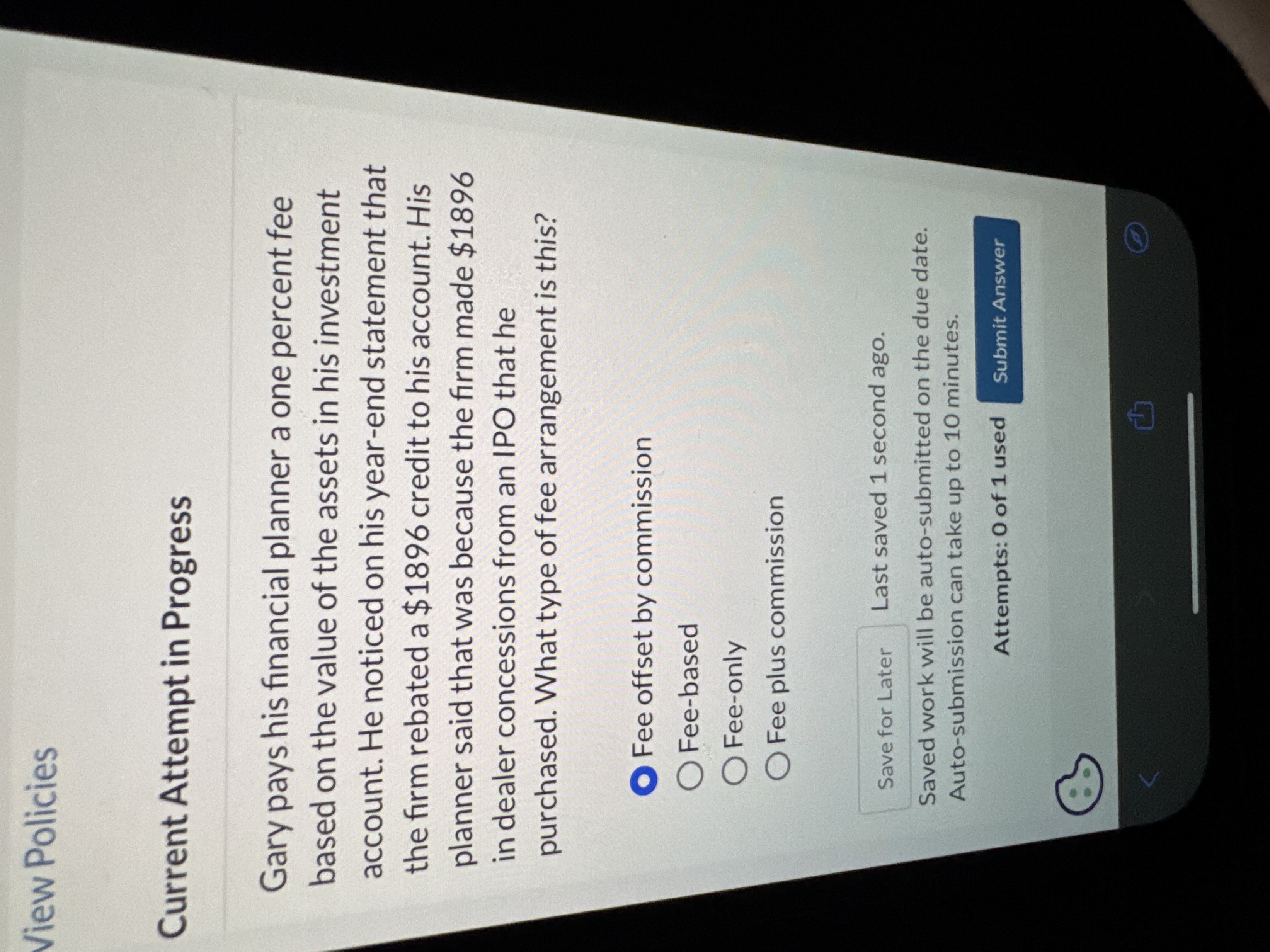 Current Attempt in Progress Gary pays his