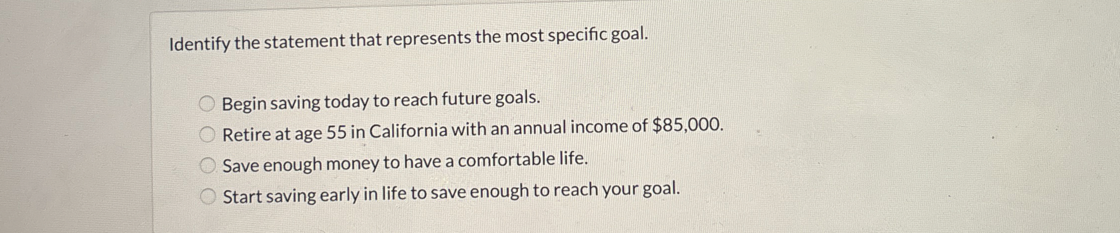 Identify the statement that represents the most