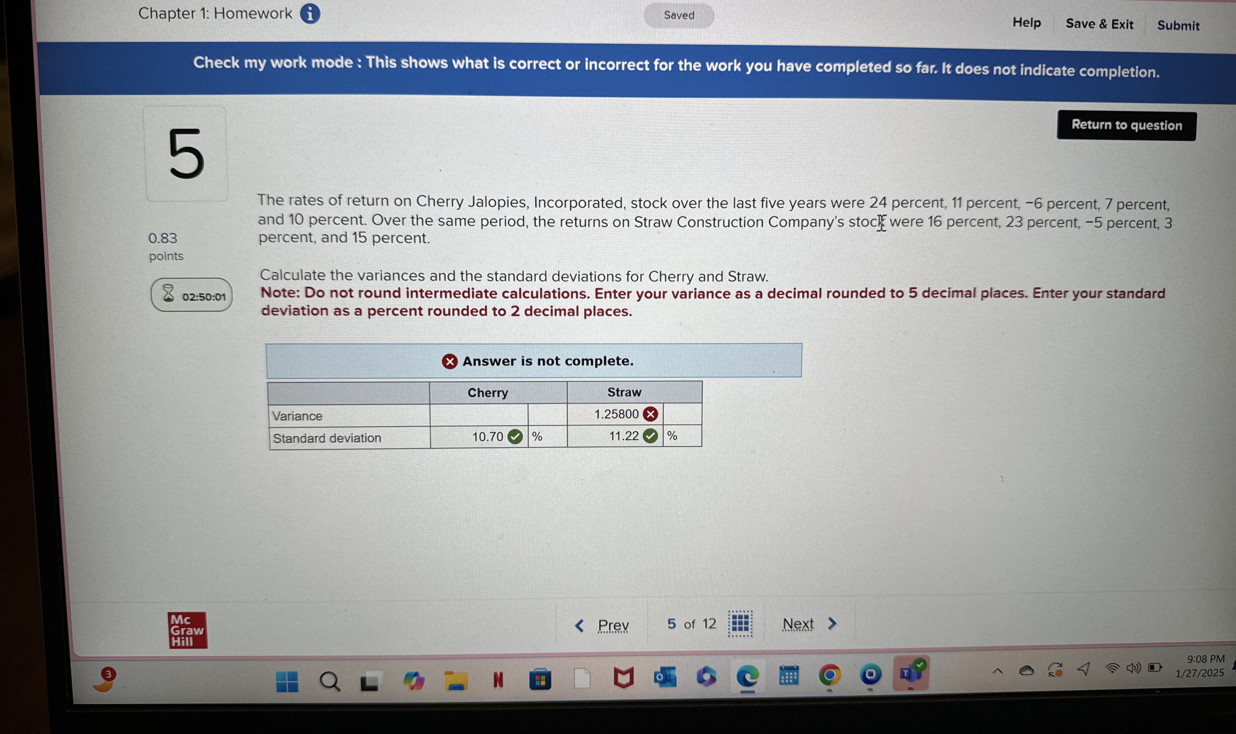 Chapter 1 : Homework Saved Help Save & Exit