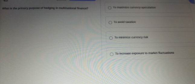 What is the primary purpose of hedging in