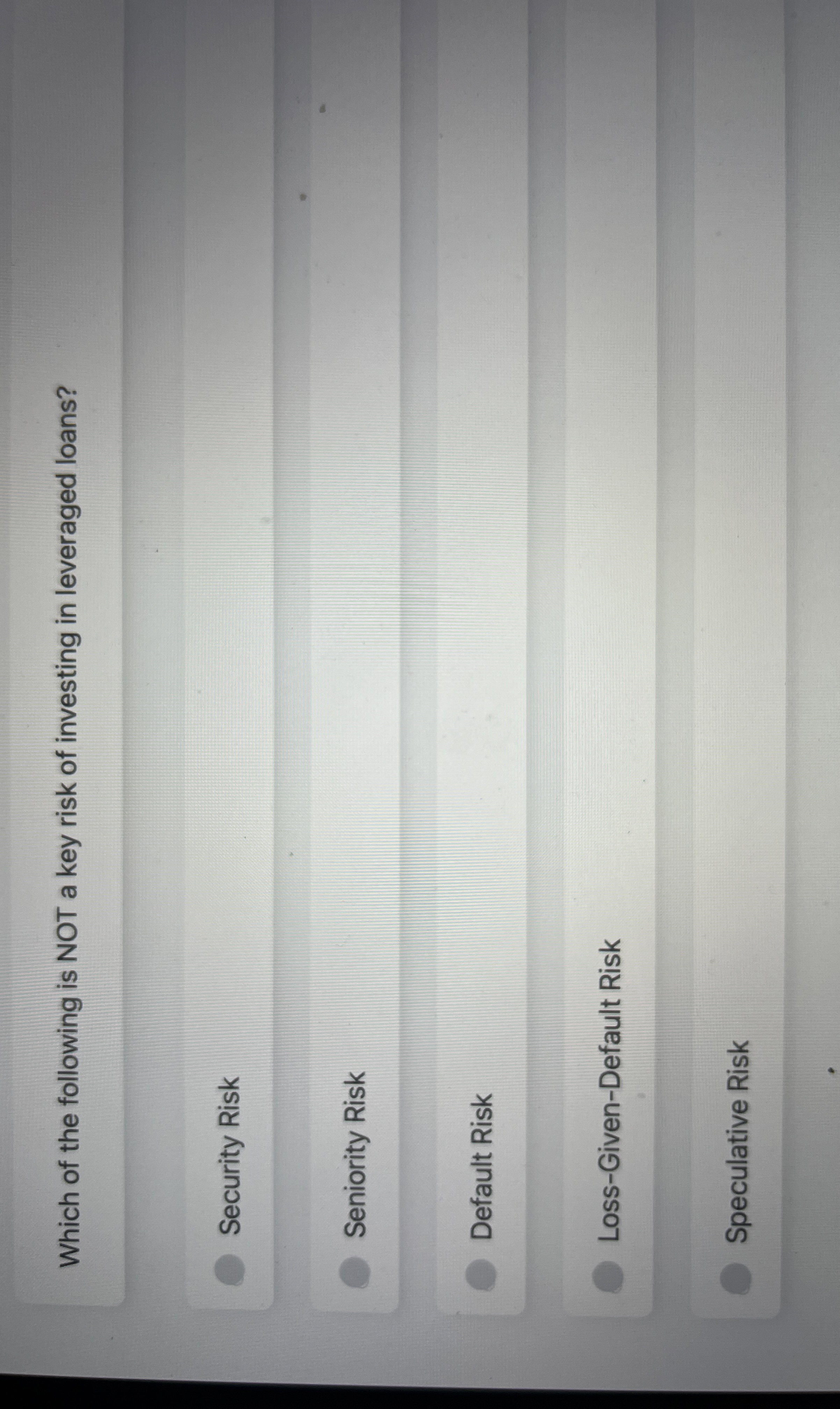 Which of the following is NOT a key risk of