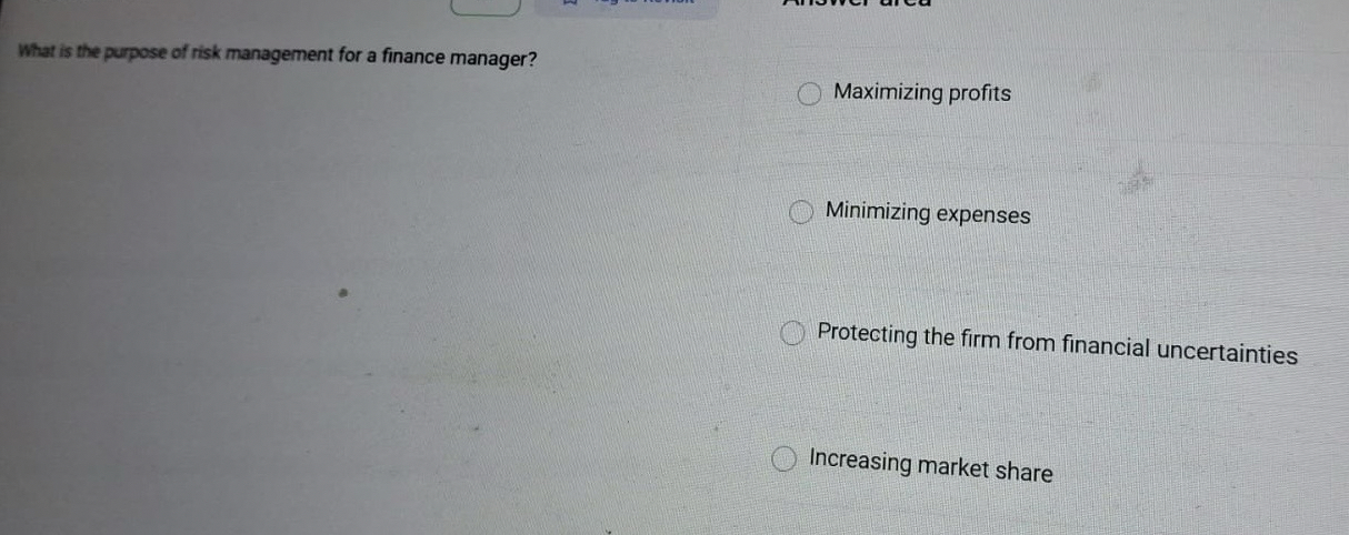 What is the purpose of risk management for a