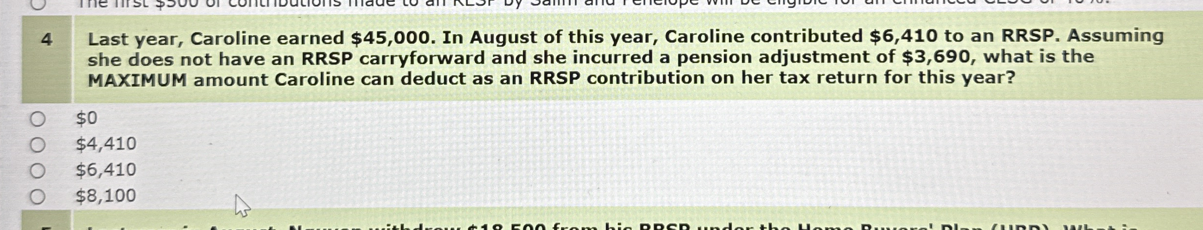How to solve 4 Last year, Caroline earned $ 4 5 ,