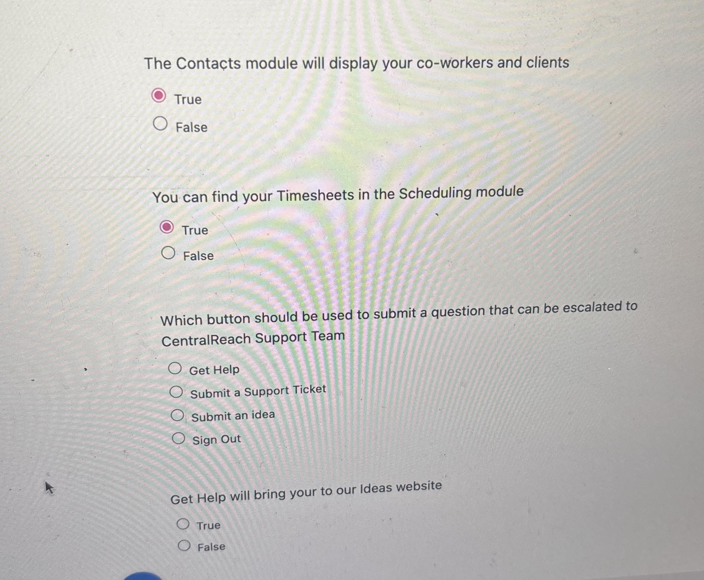The Contacts module will display your co -