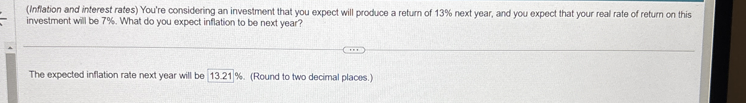 ( Inflation and interest rates ) You're