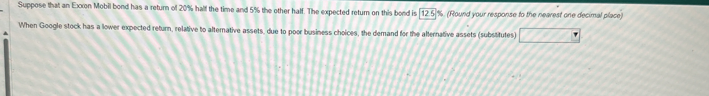Suppose that an Exxon Mobil bond has a return of