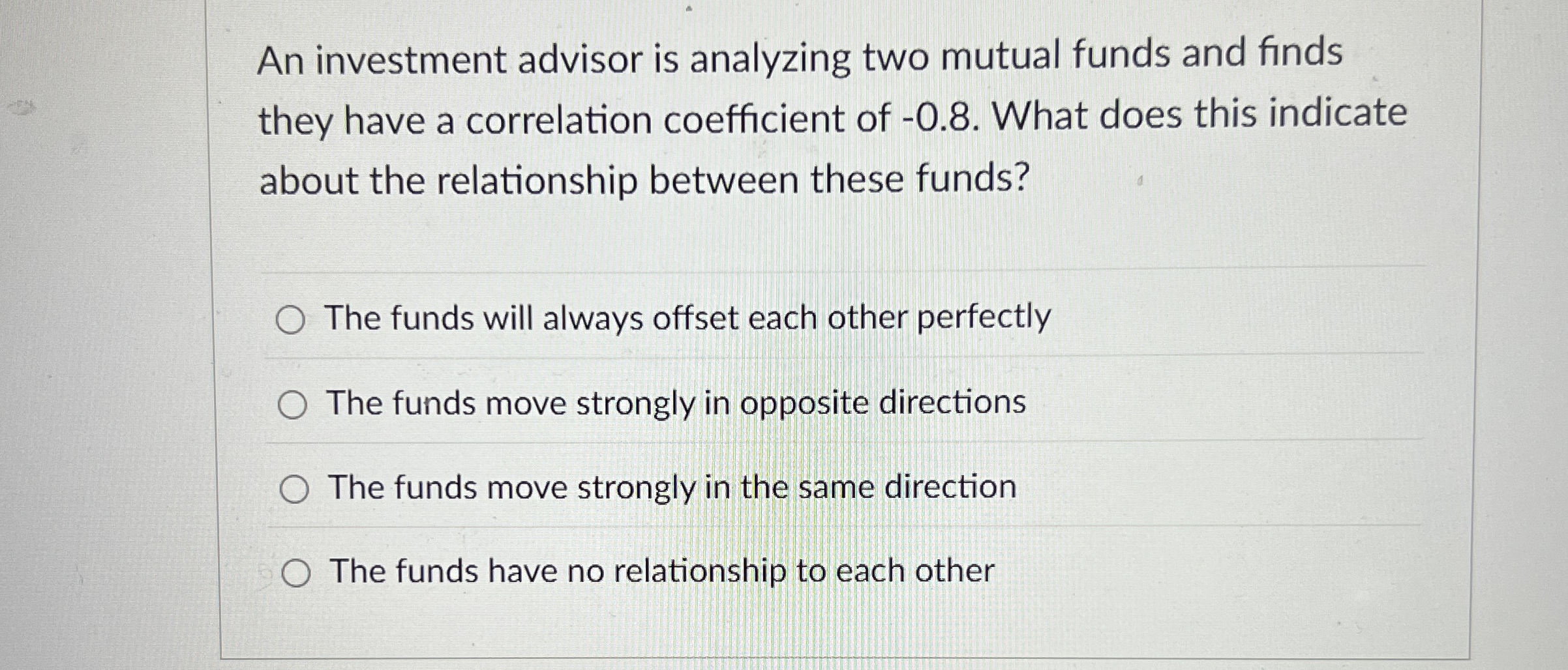 An investment advisor is analyzing two mutual