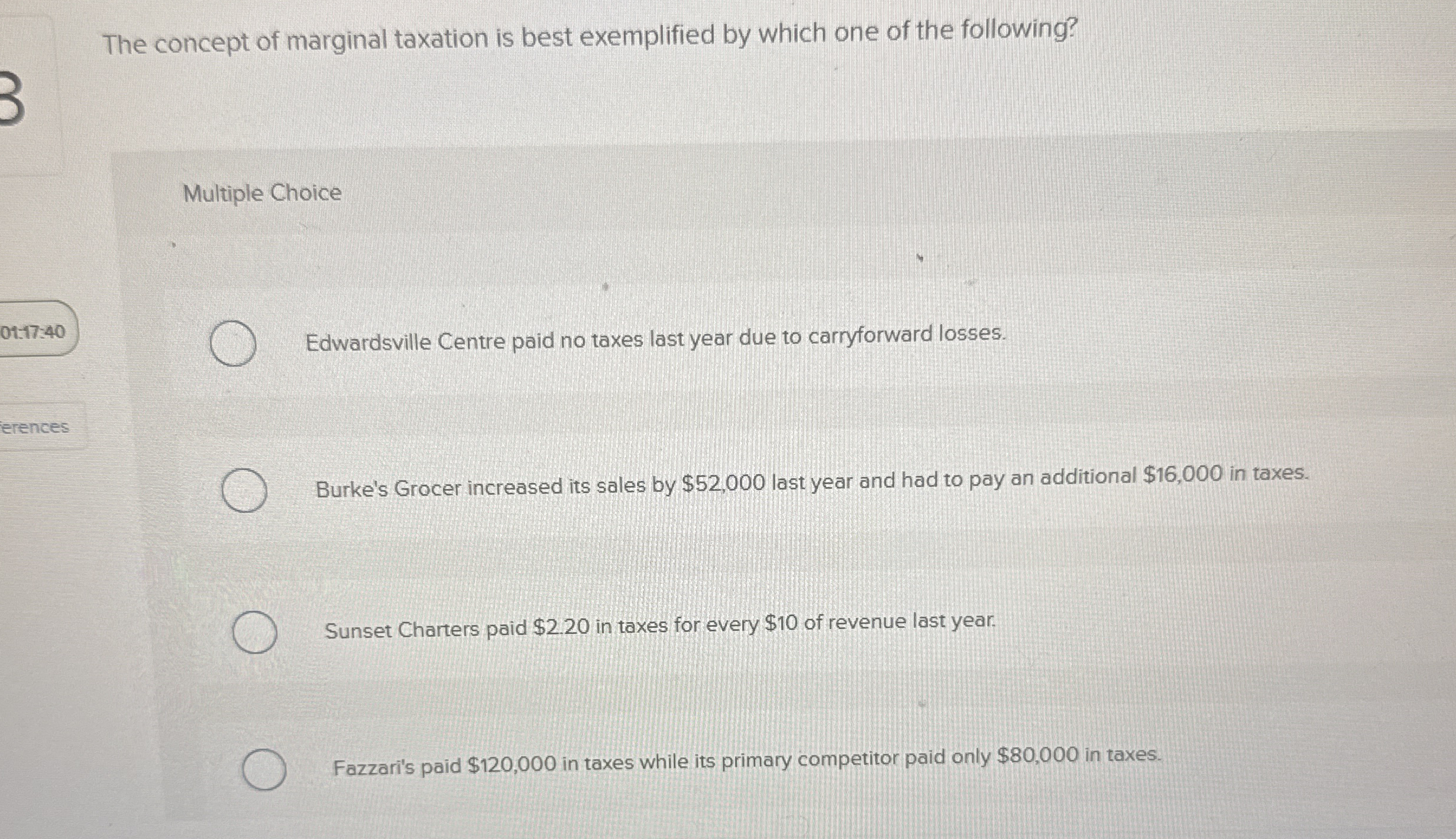 The concept of marginal taxation is best
