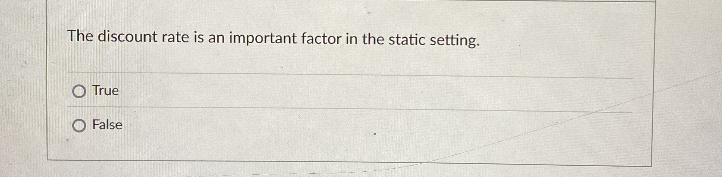 The discount rate is an important factor in the
