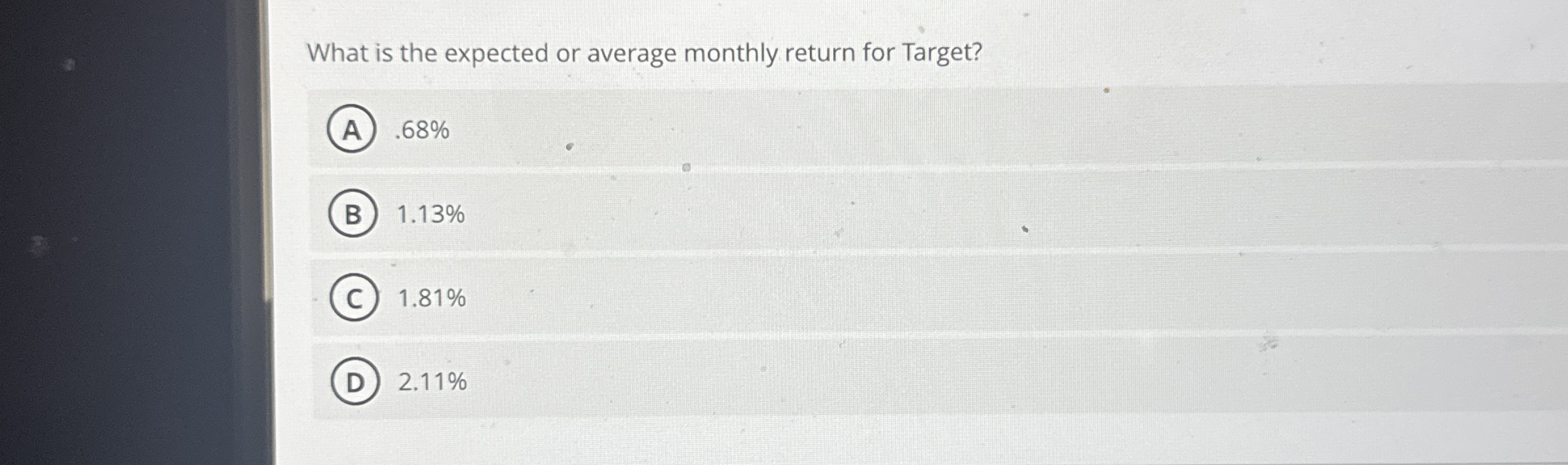 What is the expected or average monthly return